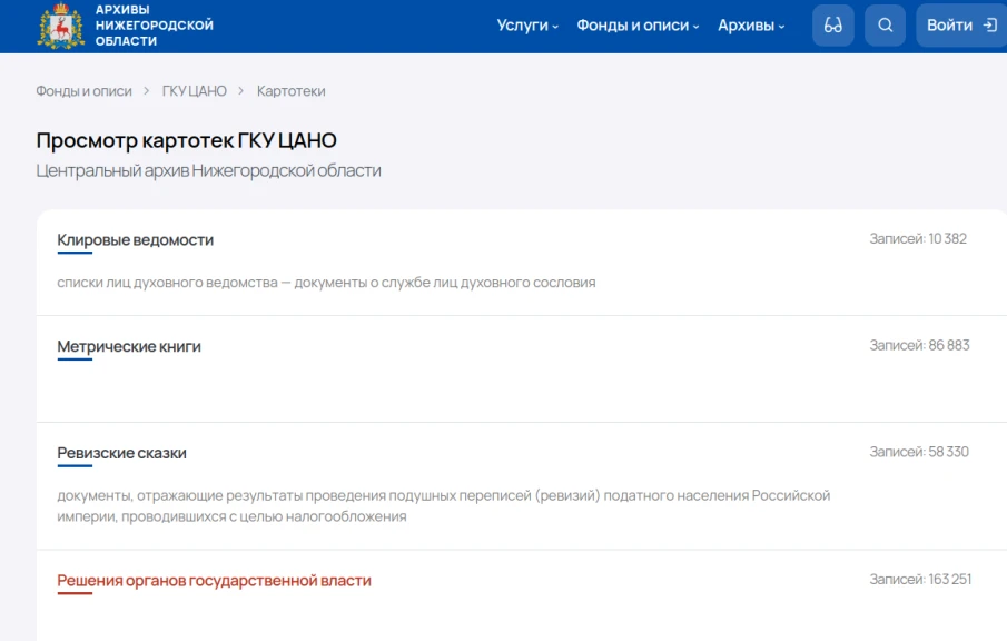 О новом функционале на Портале "Архивы Нижегородской области"